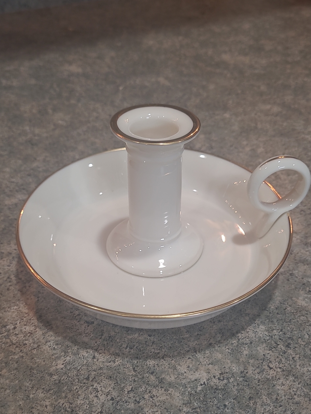 Lenox Federal Gold Chamberstick Candle Holder with Gold Trim